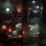 **<https://s.mj.run/x6hvZ4YGOf0> close up to the screen and bit more lighting in the room** - <@700121297820188752> (fast)