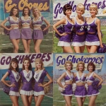 **ultra realistic, highly detailed, photographic image of three beautiful high school pompom girls of the 1960’s smiling happily with a beautiful well manicured football field behind them. Their short skirted purple and white outfits have a calligraphic "S" on the bodice. Above them is a huge attractive banner saying "Go Cherokees". HD** - <@1327691479602298971> (fast, stealth)
-# Create, explore, and organize on [midjourney.com](<https://midjourney.com/imagine?from_discord=1>)
