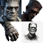 **realistic frankenstein stitches, transparent background, --v 7.0** - <@522569949315727363> (fast)