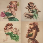 **mucha lavish belle epoque, dressed in emerald, ginger hair, gold jewellery --ar 7:11 --profile qr3eubn --v 7.0** - <@1055677459909066842> (relaxed)