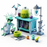 **frankensteins lab contents, 3d model on a white background --s 50 --v 5.2 --raw** - Image #4 <@944665066429624330>