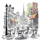 **panopticon ; in style of mechanical pencil sketch with cross hatching lines withough contour lines, pecil stokes --no contour lines, anime, manga, colors --ar 16:9 --raw --sref 3717171728 --v 7.0** - Image #4 <@1135636698060038216>