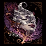 **<https://s.mj.run/Av5WkmuthA0> halftone art illustration of the face behind the Fae music, strange melody with inhuman cadence, organic composition, burgundy copper silver amber lavender, gilded edges, black background --no human --ar 89:128 --stylize 250 --niji 7** - Image #3 <@1002947002323185734>