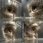 **cinematic. In a futuristic server room, a man looks closely at a single iris that has bloomed within a crack in a server. He is puzzled. Prophetic iris --s 750 --v 7.0** - Variations (Strong) by <@1071135204846096475> (fast)