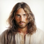 **on a white background, color chalk drawing of a beautiful model man portrait with long dark shoulder length hair and deep captivating mesmerizing eyes, looking like Jesus Christ a beautiful God that people would stop and stare at him --v 5.2** - Image #1 <@1037958970922512454>