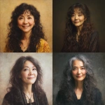 **Yoshiko, a Japanese woman in her mid-50s. She has long, wavy hair and strikingly large eyes, smiling with a deep gaze. She has a slightly plump figure. Portrait. Oil painting style.** - <@1105655477741813870> (fast)
-# Create, explore, and organize on [midjourney.com](<https://midjourney.com/imagine?from_discord=1>)
