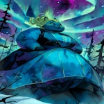 **Chubby cinderella Set against a geomagnetic storm --ar 3:4 --niji 6 --p ke69z7s --raw --no red orange yellow** - Image #2 <@948741381743083580>