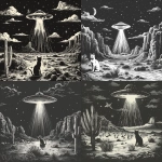**A UFO abducting a cat in the desert, vector black and white illustration in the style of laser engraving. --ar 128:117 --v 6.0 --s 250** - <@756269320539209761> (fast)
-# Create, explore, and organize on [midjourney.com](<https://midjourney.com/imagine?from_discord=1>)