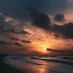 **Birds flying freely in the sky, warm sunset glow, freedom aesthetic --ar 4:5** - Image #1 <@1317242788189831250>