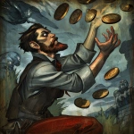 **a man catching coins in a numismatic madness --sref <https://s.mj.run/kKRWWBM5fkc> --v 7.0 --raw** - Image #3 <@1071135204846096475>