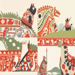 **cute medieval cat rides a diplodocus into battle --ar 3:2 --sref 2684416546 --profile xd6tqqy --sw 400 --stylize 800 --niji 6** - <@937851746712186921> (relaxed)