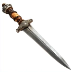 **a dnd 2024 art style a simple medieval rondel dull dagger that shimmers slightly with magic on a white background --v 7.0** - Image #1 <@478047972412620803>