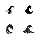 **simple, flat vector logo of the silhouette of an ocean wave, pure black on a white background, no shadows, simple shapes and lines. --ar 3:2** - <@696956474584334417> (fast)