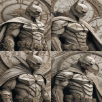**Monochronolith batman wears time-traveling costume made of stone. Epic. Comic book cover. --v 7.0 --c 5 --ar 2:3** - Variations (Strong) by <@1052958752749387917> (relaxed)