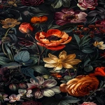 **gothic-inspired dark floral wallpaper, with moody, dark tones and muted colors, featuring detailed botanical illustrations. --ar 4:7 --v 6.0 --s 250** - Image #2 <@756269320539209761>
