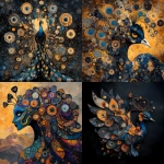 **a peacock with manifold mosaic murmuration feathers --p fdud7wh --s 1000 --v 6.1 --style raw** - <@1135636698060038216> (relaxed)