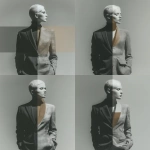 **human features half male and half female in a single person, standing pose with face to the left, in creative design --v 7.0 --s 750** - Variations (Subtle) by <@1099146359967338649> (relaxed)