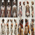 **A 40-year-old human male, with piercing, wise owl-like eyes and subtle, elegant feather-like patterns integrated into his design. He is wearing a sleek, futuristic skydiving suit, with intricate gold and crimson accents inspired by traditional Arabic geometric patterns and calligraphy. His advanced space helmet features subtle, stylized owl ear-like protrusions. Character sheet, multiple views including front view, side view, and back view. T-pose, clean line art, white studio background, highly detailed. --ar 16:9 --v 6.0 --s 750 --raw** - <@1005073757536268350> (fast)