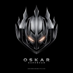 **A sleek, aggressive, high-tech emblem for "Oskar Supercar". The emblem is shaped like a futuristic shield or racing badge, with sharp lines and metallic texture. Central symbol: a glowing engine block, or abstract supercar silhouette at full speed, with flames or speed lines bursting outward. No cartoon style. The name "OSKAR SUPERCAR" is engraved or overlaid in bold chrome or carbon fiber letters, in a high-performance automotive style. Design inspired by hypercars --v 7.0** - Image #1 <@1246524664625234012>