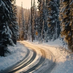 **snowy raod in the Canadian Rockies, afternoon light, icy curves winding through snow-covered pine trees, Jamaican flag painted on a sign, vintage 1980s sports film aesthetic, cinematic lighting, subtle bokeh, 35mm lens perspective, eye level perspective, crisp winter air, packed snow trails, rustic Olympic signage, nostalgic and inspirational mood, filmic color grading, inspired by Cool Runnings --ar 16:9 --v 6.0 --raw** - Image #2 <@1108527117265797270>