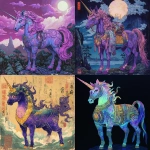 **Anthropomorphic ultraviolet unicorn ukiyo-equine centaur --no horse** - <@1018138887199129620> (fast)