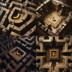 **an ancient "temple of doom" maze style temple that has a golden banana at the center surrounded by traps and danger. Hi-Def** - <@747964533716549692> (fast)