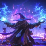 **Oneiroscape fantasy Orko from Masters of the Universe, a small mystical sorcerer with a flowing robe, pointy hat, and glowing eyes, hovers in front of Castle Grayskull. Magical energy swirls around his hands, casting luminous runes into the air. Dark fantasy atmosphere, cinematic lighting, epic composition, detailed textures, and highly detailed, hyper-realistic fantasy art --ar 3:4 --niji 6** - Image #2 <@419578677106311168>