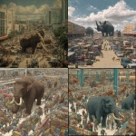 **A megafauna mega march stampeding through a mexican megamart in the middle of the day on a monday in may. GO** - <@314960713737175041> (fast)