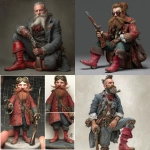 **steampunk hobbit with beatnick beard, flintlock pistol. realistic. Red boots** - <@442905496559812618> (fast)