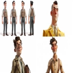 **Average US male citizen from the 1950'. cartoony, 3d, video game, white background --ar 9:5 --v 6.0** - <@377164013374537729> (fast)