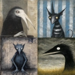 **Weird creature Gothic dread painted in the style of Edward Gorey, painting as a front page art piece, --ar 8:11 --v 7.0** - <@1035886146422583346> (fast)