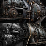 **the intricate and complex engine of an old steam locomotive, with its towering, powerful design showcasing the intricate mechanical details, exemplifies the industrial design that defined its time period. award-winning, realistic photography. --ar 79:61 --v 7.0 --p 7t8d38w** - <@995751013732581408> (relaxed, stealth)