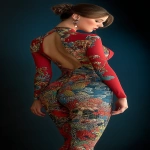 **JAPANESE GEISHA with FULL BODY coral reef TATTOO --ar 1:2 --stylize 250 --v 7.0** - Image #3 <@1014981691850371152>