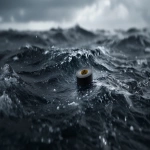 **a National Geographic photograph of a roll of black gaff tape floating on the ocean, --ar 16:9 --v 7.0** - Upscaled by <@960702118686244966> (fast)