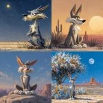 **Wile E. Coyote, background southwest desert --ar 1:1 --v 7.0 --s 145 --exp 50 --c 35** - <@1069784779991548015> (relaxed, stealth)