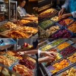 **work area with dried fruits machines - dried fruits band - zoomed in pic with the dried machine - modern machine - with girl hands that cut and chop to slices mix some fruits-fresh and dried slices as well** - <@1175414652113530954> (fast)
