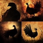 **high fantasy, concept art of a Tryptophan elemental. Mystical, powerful, godlike, overwhelming power over sleep and dreams. Silhouette of a turkey** - <@91368482087665664> (fast)