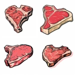 **top-down view of a T-bone steak, ultra simplified cartoon style, flat shapes with no texture or shading, bold black outlines, only 3 colors (red, pink, white), minimal detail, icon-style illustration, white background, ideal for rug art --v 6.0 --ar 1:1 --raw** - <@795458731428544552> (fast)
-# Create, explore, and organize on [midjourney.com](<https://midjourney.com/imagine?from_discord=1>)