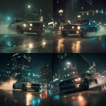 **a ford mustang driving at night through detroit city streets, wet surface, photo realistic, not too much tire smoke, front three quarter shot mid intersection** - <@719736185945063474> (fast)
-# Create, explore, and organize on [midjourney.com](<https://midjourney.com/imagine?from_discord=1>)