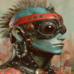 **<https://s.mj.run/wgb1wTwrrrs> in reptilian 80s hair band style --ar 3:4 --s 250 --v 7.0** - Image #4 <@1071135204846096475>