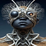 **<https://s.mj.run/CDd2LqYZmt8> insect doll locust roach hive, egg nest alien crawling on a scanline distortion fire, eyes burning, white pupil with red center, roasting on the beach, dusk cinematic --ar 2:3 --s 666 --p ajjw9qi --sref 4240880785 2348464004 <https://s.mj.run/8BMbIED5OrQ> --v 7.0** - Image #3 <@788265797444173834>