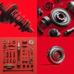 **Product card image of a car part with a red background** - <@1446113796589621441> (fast)