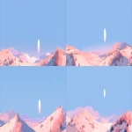 **minimal illustrate 2d3d pale pink desert bright sky --ar 44:7** - Variations (Strong) by <@1117988865903448218> (fast)