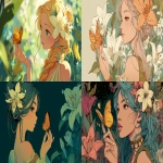 **An illustration of a nymph holding a butterfly in her hand and wearing a lily in her hair, in colorfull and anime style. --ar 16:9** - <@1068240844349509652> (fast)
-# Create, explore, and organize on [midjourney.com](<https://midjourney.com/imagine?from_discord=1>)