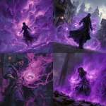 **warlock with an aura of retribution, purple energy, mtg painted art --v 7.0** - <@272909051124383744> (fast)