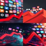 **Digital artwork showing a bold red growth curve rising from bottom left to top right in the foreground, symbolizing rising views and engagement. In the background, clearly visible and arranged like a collage or grid, are the official logos of Facebook, TikTok, Instagram, Pinterest, and YouTube. The logos are sharp, colorful, and positioned as a strong visual base behind the curve. The scene is clean and modern, using natural lighting effects and minimalistic design to focus attention on the concept of social media growth. Vertical layout. --ar 9:16 --v 6.1** - <@1277569890588557353> (fast)
-# Create, explore, and organize on [midjourney.com](<https://midjourney.com/imagine?from_discord=1>)
