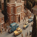 **A cinematic still, a film by Wes Anderson, a bustling british police station, wide shot, --v 7.0 --ar 16:9** - Upscaled by <@1105536971348123781> (fast)