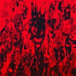 **comic book Cel-shaded anime style with bold clean linework, chaotic hand-drawn graffiti doodles covering the entire canvas, dense overlapping scribbles, arrows, crowns, faces, chaotic tags and symbols, high-energy sketch style, glowing red spray-paint strokes against deep black background, heavy contrast, messy street-art vibe, all elements strictly in red tones, ultra-stylized and bold --niji 6 --ar 16:9** - Image #1 <@257221362568003584>