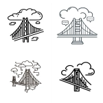 **a simple vector line drawing of the golden gate bridge with an icon for cloud and message bubbles above it, symbolizing edge computing at san francisco's coat on white background. --ar 53:59** - <@1169479941855920229> (fast)
-# Create, explore, and organize on [midjourney.com](<https://midjourney.com/imagine?from_discord=1>)