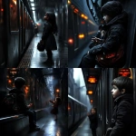 **Jake stepped onto the crowded subway, gripping the overhead rail as the train lurched forward. The hum of conversation and the occasional chime of a phone filled the air around him. He glanced at his reflection in the window, watching the city lights blur as the train sped through the tunnel. A little girl sitting across from him waved excitedly, and he smiled before looking away. As the train slowed to a stop, he adjusted his bag and prepared to step out into the bustling station. --sref 2271222 --p d66wseu** - <@1018138887199129620> (relaxed)
-# Create, explore, and organize on [midjourney.com](<https://midjourney.com/imagine?from_discord=1>)